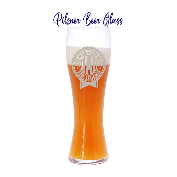Personalized Pilsner Beer Glass for Father's Day