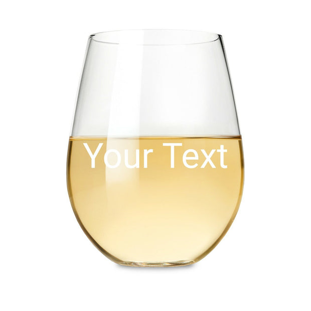personalized laser etched stemless wine glass