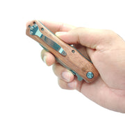 Custom Text Engraved Wood Handle Pocket Knife