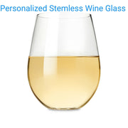 personalized laser etched stemless wine glass