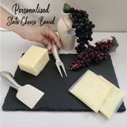 Personalized Laser Etched Cheese Serving Natural Slate Stone