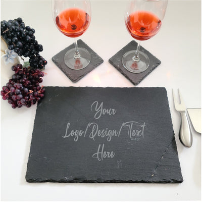 Personalized Laser Etched Cheese Serving Natural Slate Stone