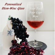 Custom Etched Stemmed Wine Glasses Corporate Gifts