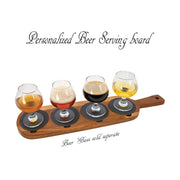 Handmade Wooden Custom Beer Glass Flight Serving Tray