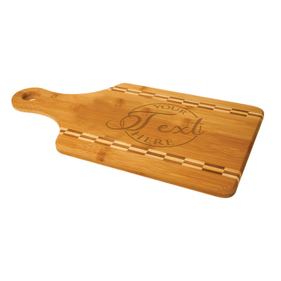 Engraved Bamboo Cheese Paddle Board with Custom Name