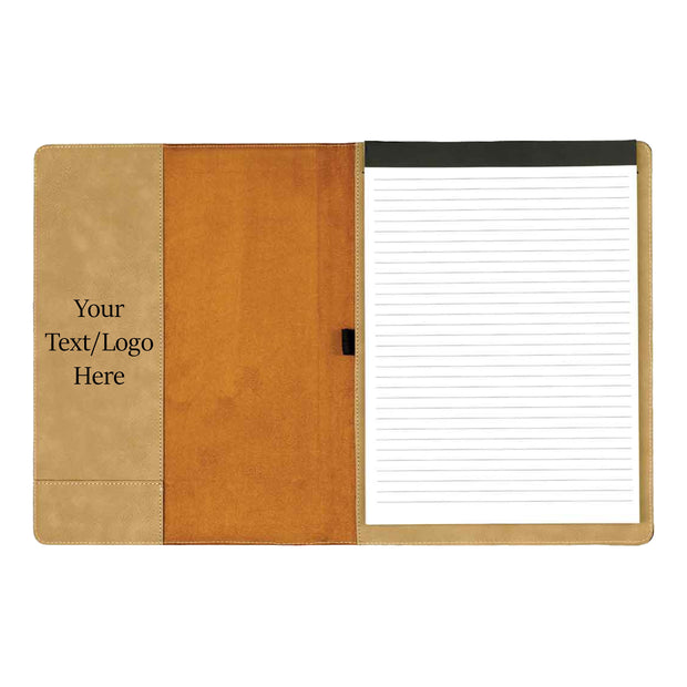 Personalized Leatherette Portfolio with Refillable Notepad