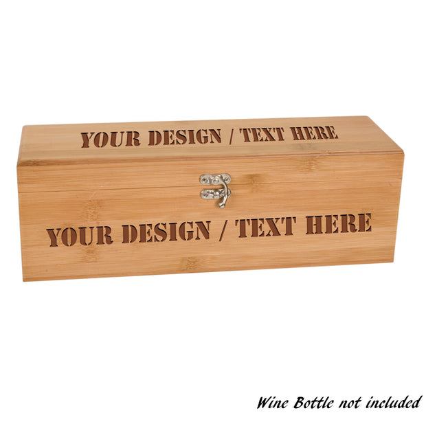 Engraved Wooden Wine Bottle Box and Opener Kit