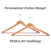 personalized engraved wooden bridesmaid cloth hangers
